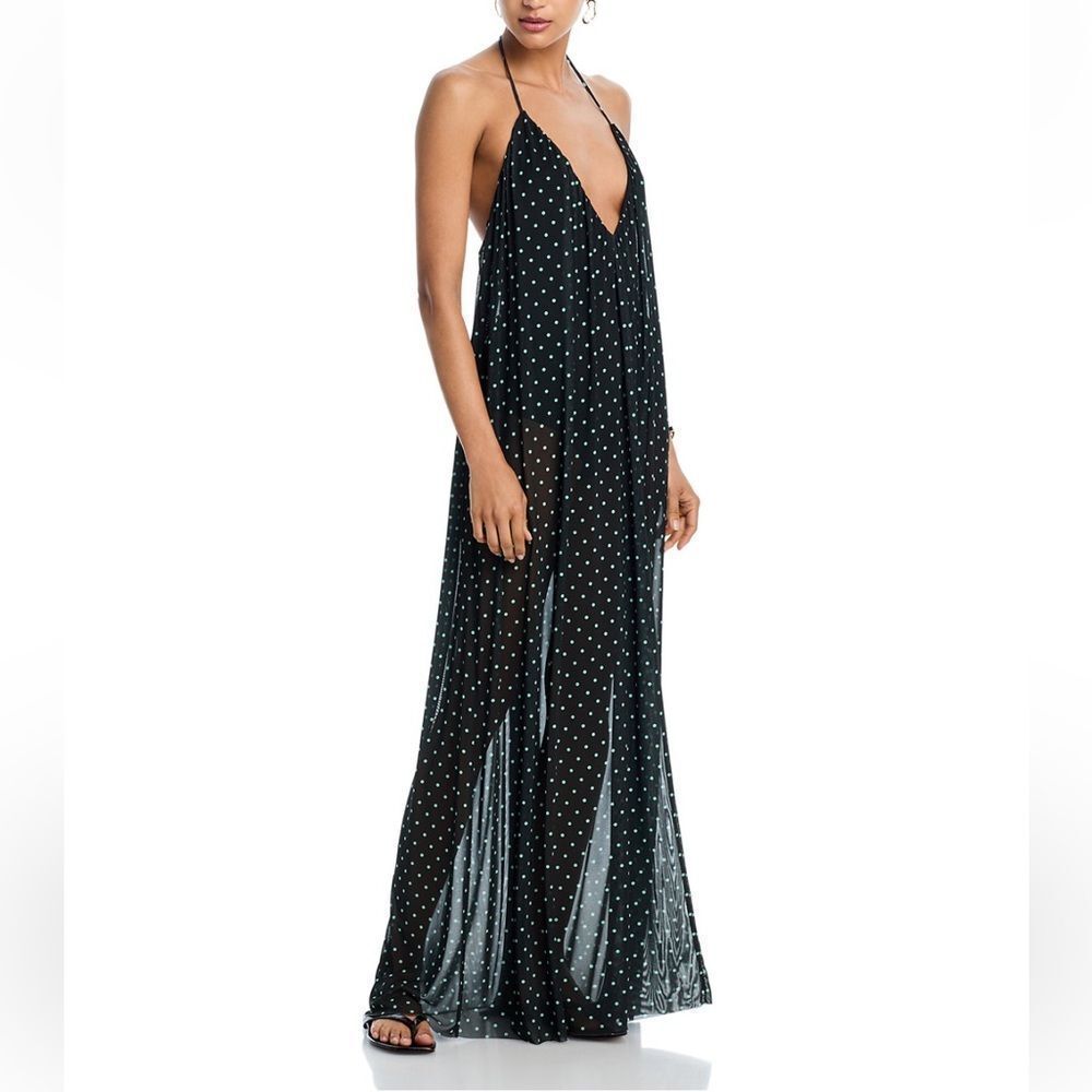 AFRM Aqua Polka Dot maxi Dress NWT size small